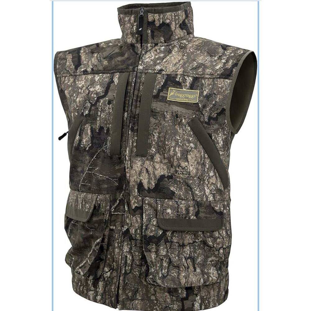 Frogg Toggs Camo Hunting Vest XXL Realtree Timber Full Zip Utility Outdoor Fishi
